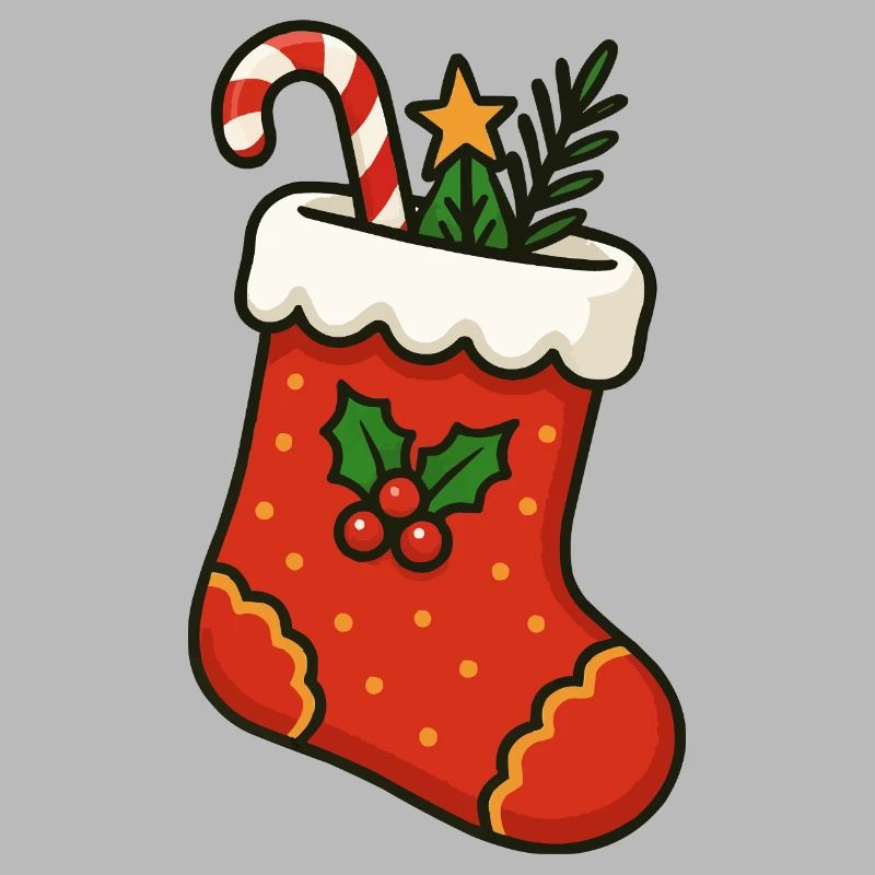 Bas de Noël avec canne à sucre