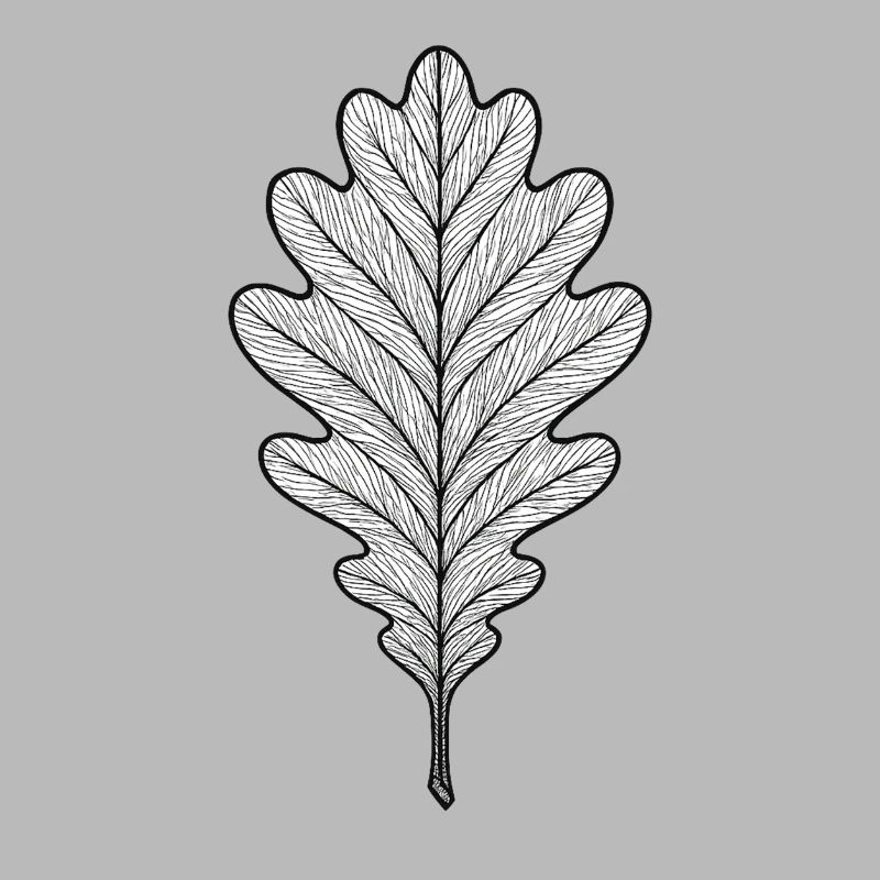 Monochrome oak leaf design