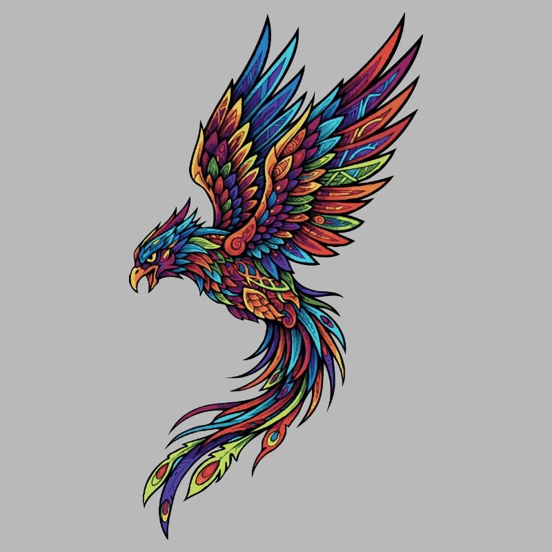 Neon Phoenix on Black
