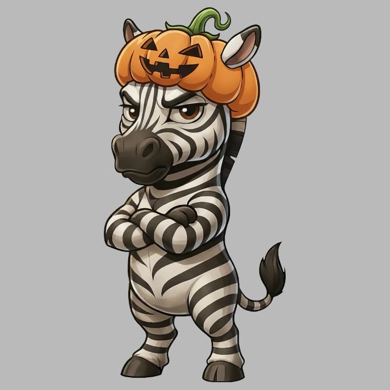 Grim Zebra Halloween Pouting Arms