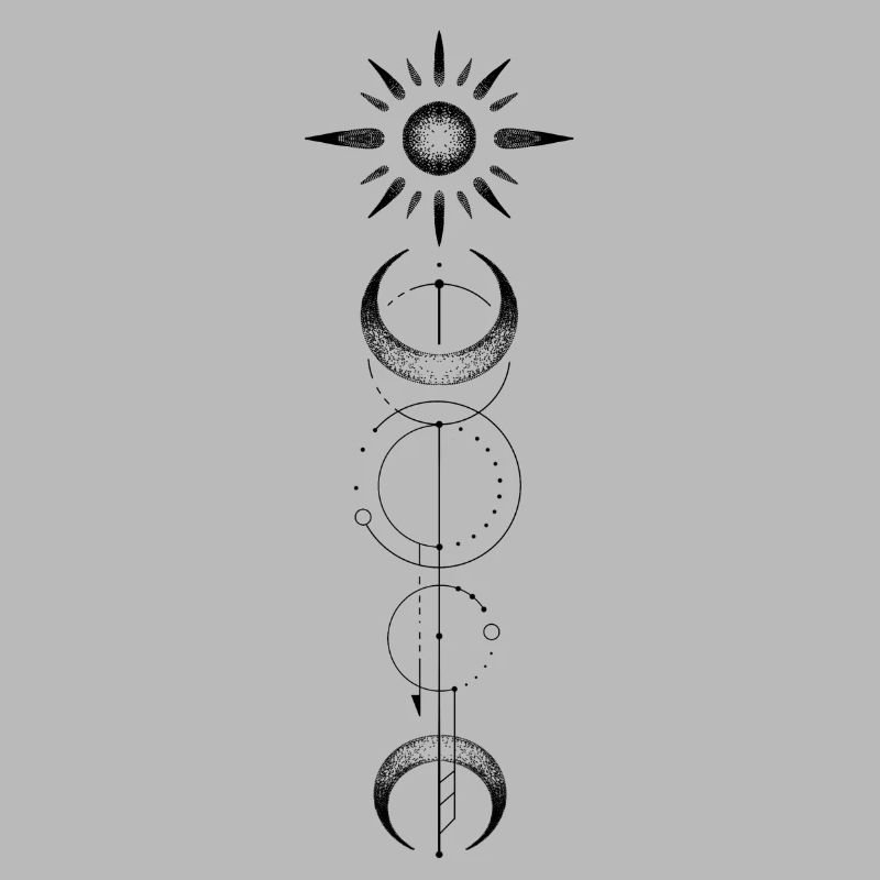 Geometric pattern moon sun