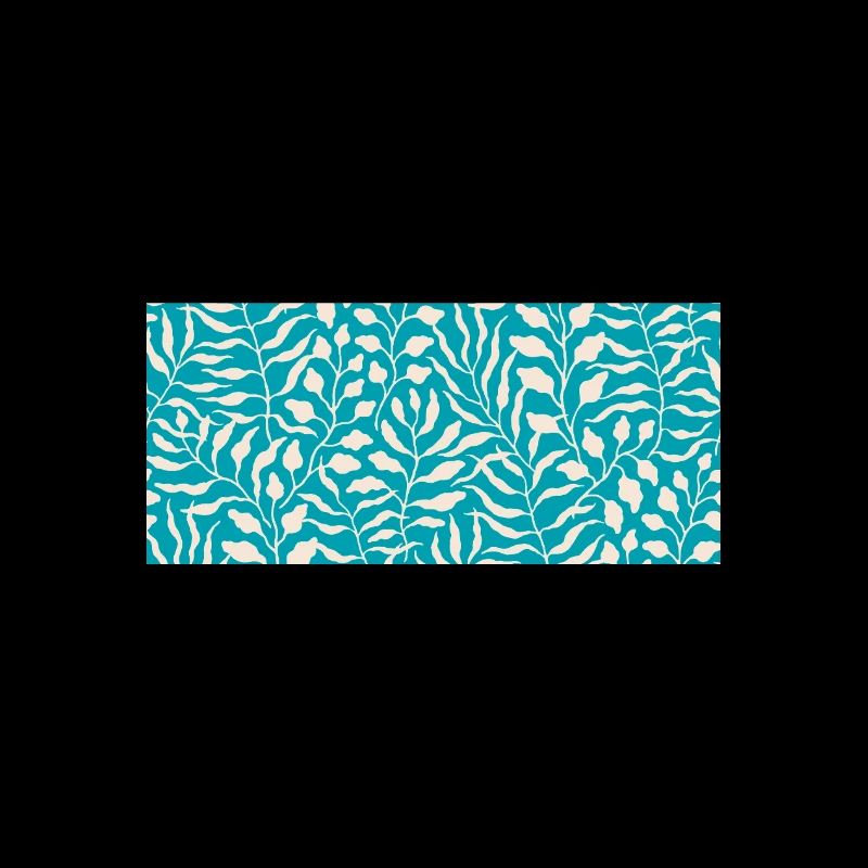 Blue Palm Leaf Design