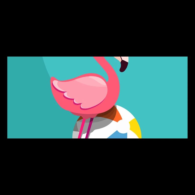 Flamingo, sein Ballon und seine Ananasbrille