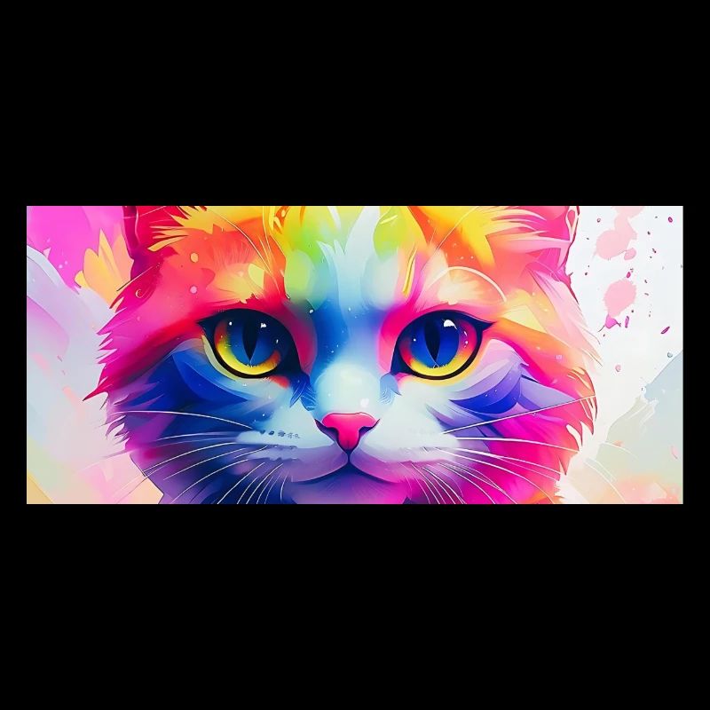 Lebendiges Regenbogenkatzen-Kunstwerk