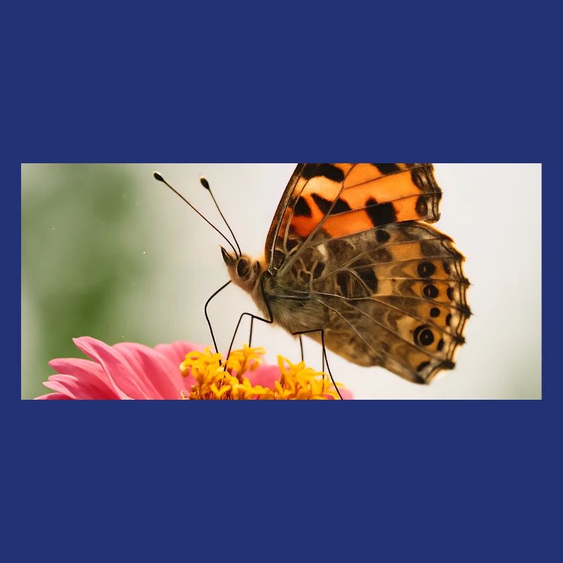 Papillon sur fleur rose