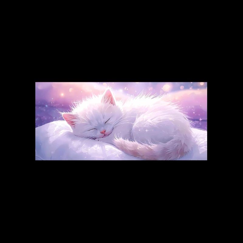 Dreamy Sleeping Cat with Sparkling Background