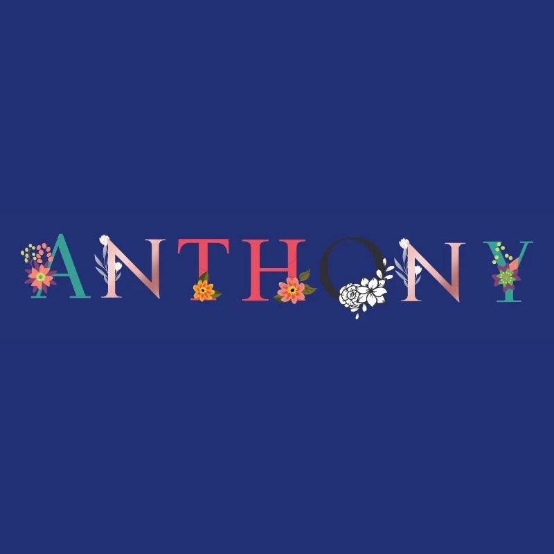 ANTHONY Nom Art avec fleurs brodées