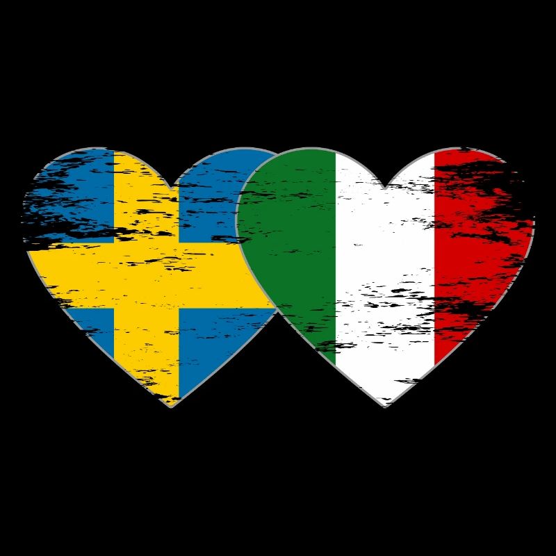 Suède Italie Drapeau Coeur utilisé