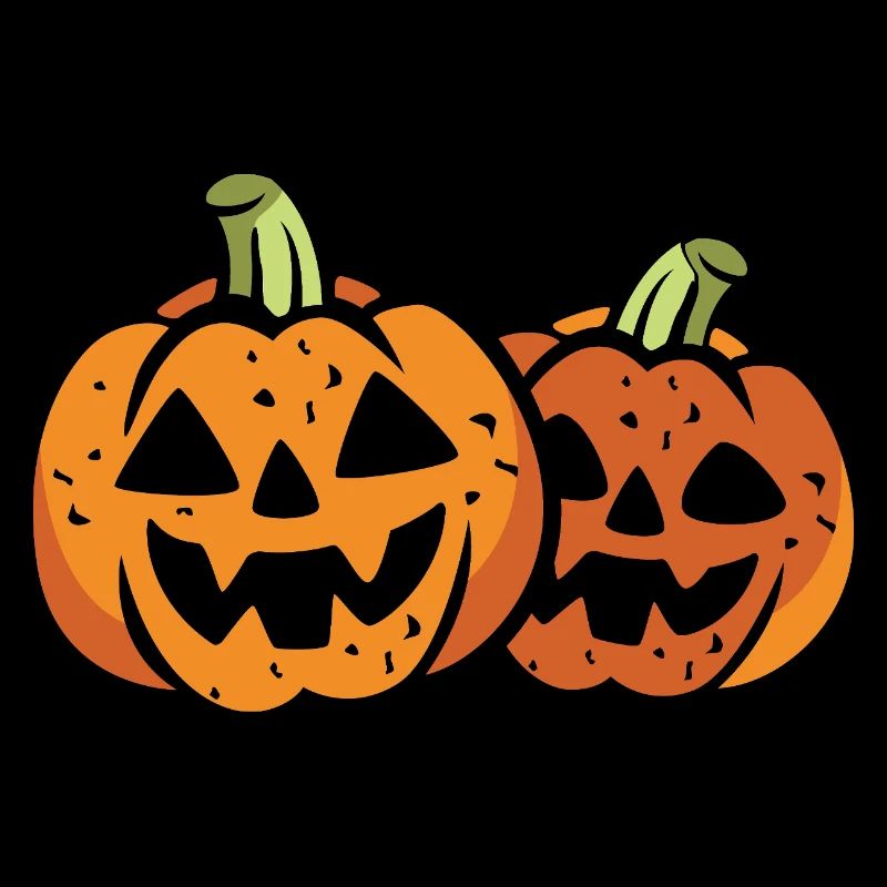 Two funny Halloween pumpkins