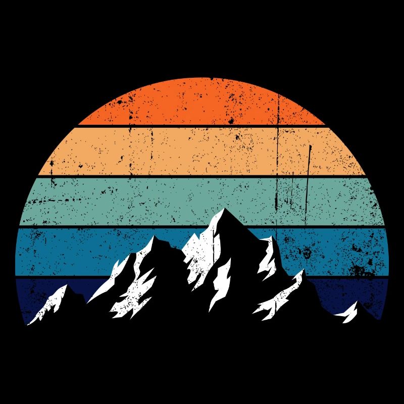 Retro Mountain Sunset Gradient