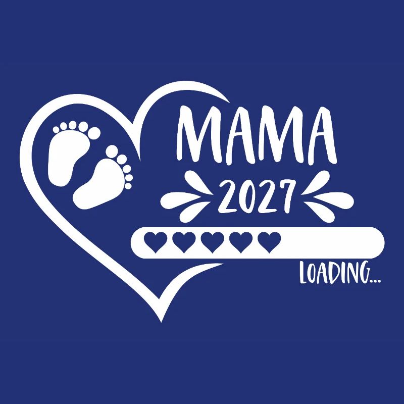 Mama 2027 loading Herz Mädchen Junge Babyfüße 
