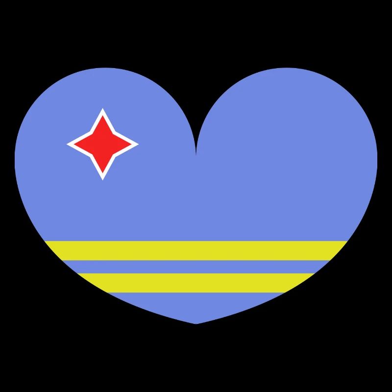 Aruba flag heart