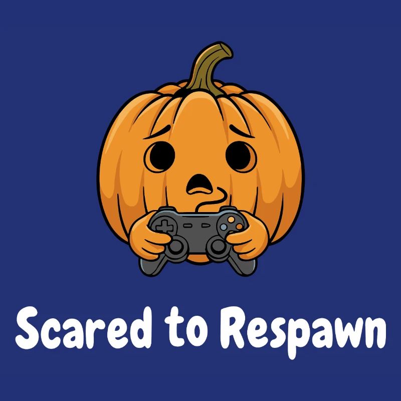 Pumpkin with Controller Scared to Respawn