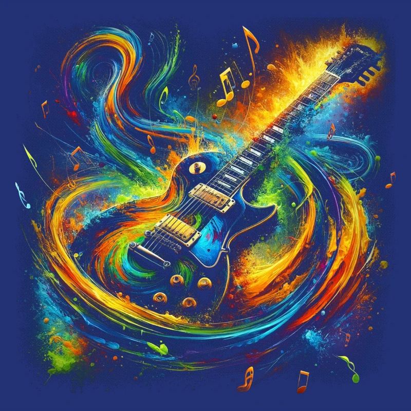 Expression de guitare colorée