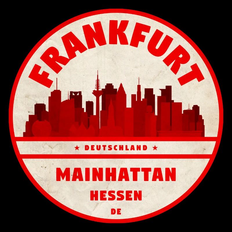 Mainhattan Skyline Retro Aufdruck