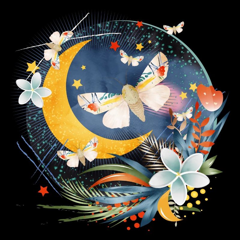 Papillons exotiques rares au clair de lune