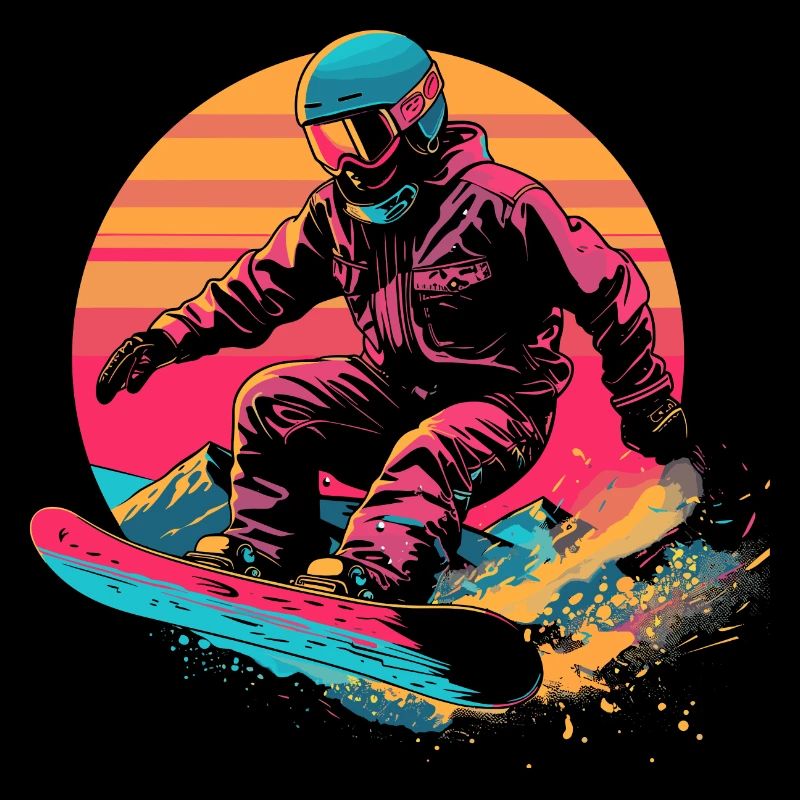 Snowboarder 80er Jahre Look