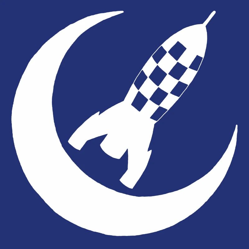 White rocket and half moon
