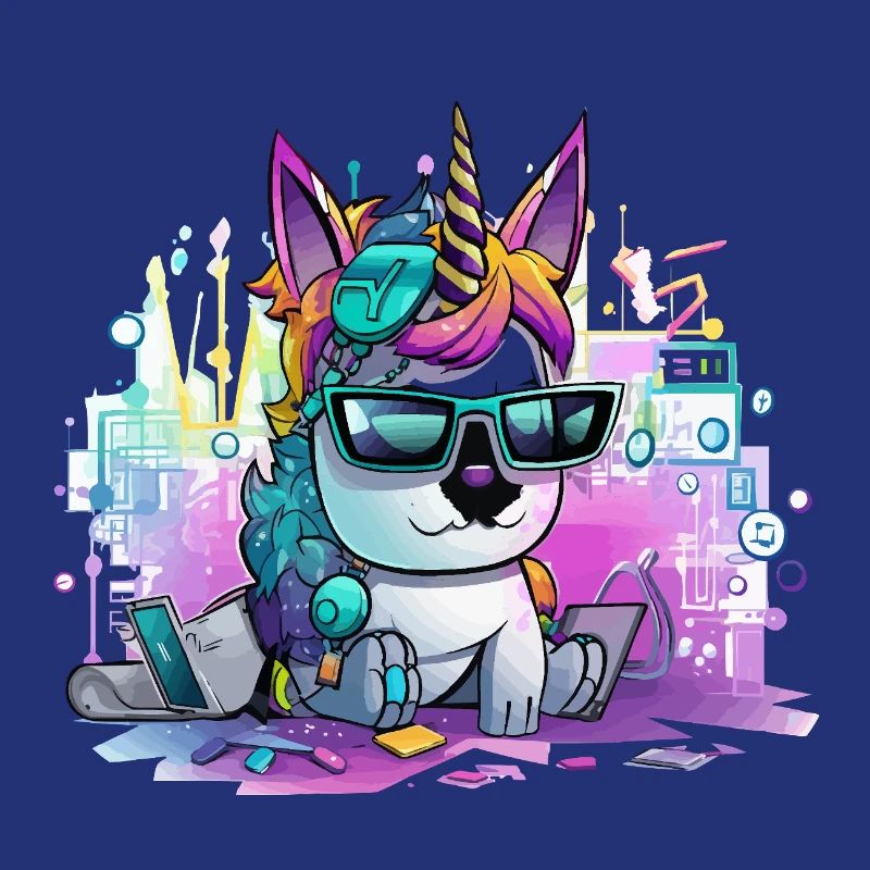 Techicorn Neon Einhorn