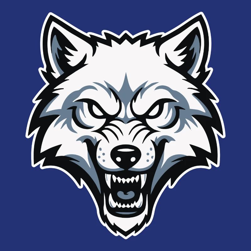 Wild Arctic White Wolf Maskottchen-Maskottchen-Logo