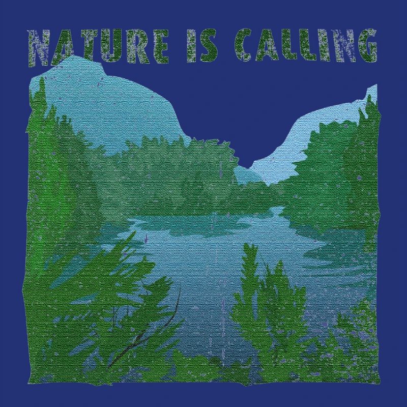 Nature is calling River Landscape Burlap Effect