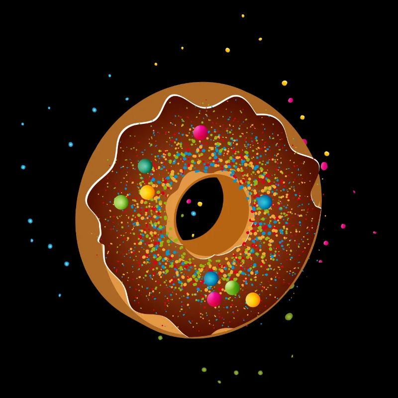 beautiful chocolate donut with colorful sprinkles