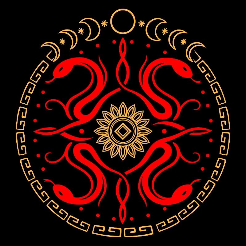 Roue serpentine avec phases de lune
