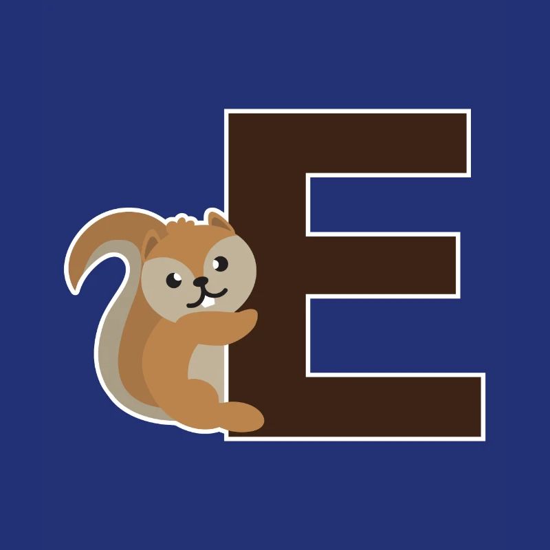 Ein E wie das Eichhörnchen das an dem E hängt