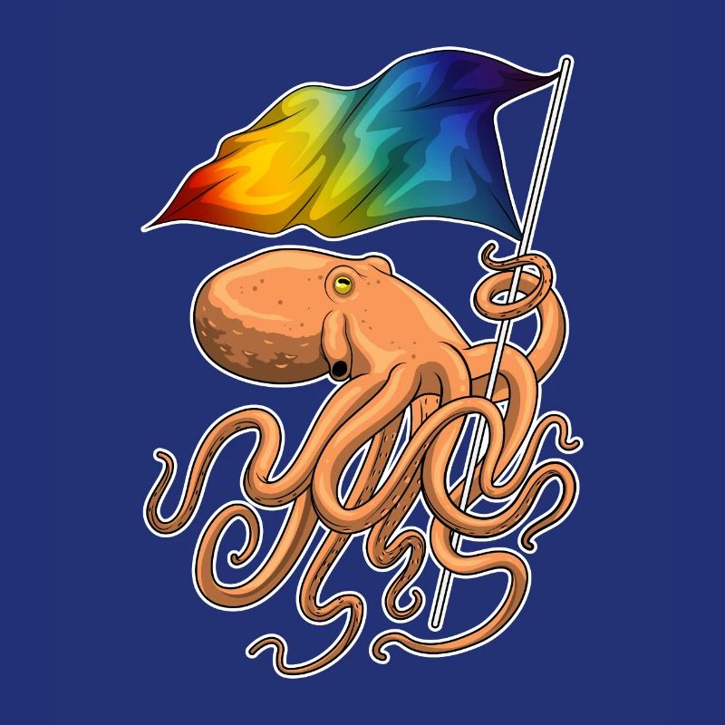 Drapeau arc-en-ciel Octopus