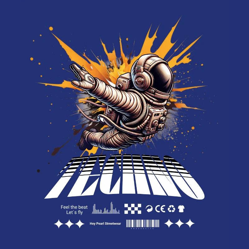 Astronaut in Sprayer Splash Techno