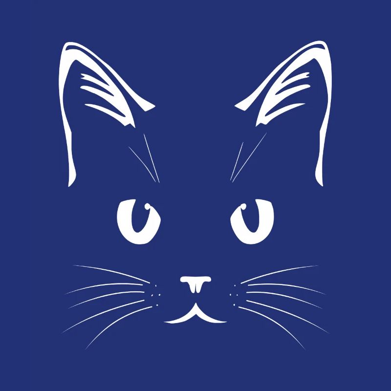 Visage de chat blanc – Conception d’art au trait