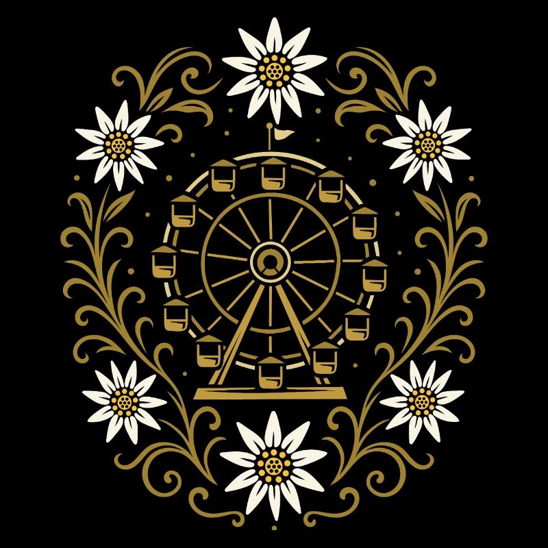 Ferris wheel & edelweiss - nostalgic festive design