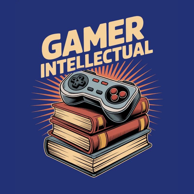 Gamer Intellectual Controller Book Stack