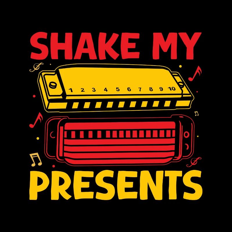 Funny Harmonica Player Shake My Presents Harmonica