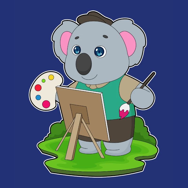Koala Painter Brush Painting