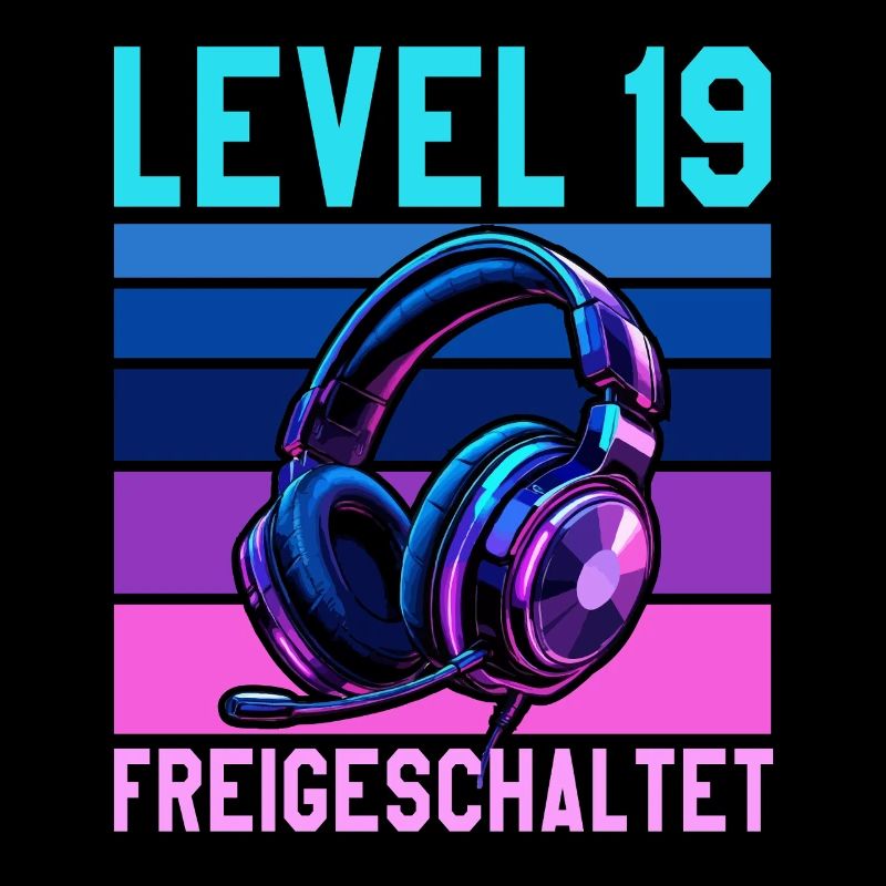 19. Geburtstag Junge Mädchen Gamer Level 19