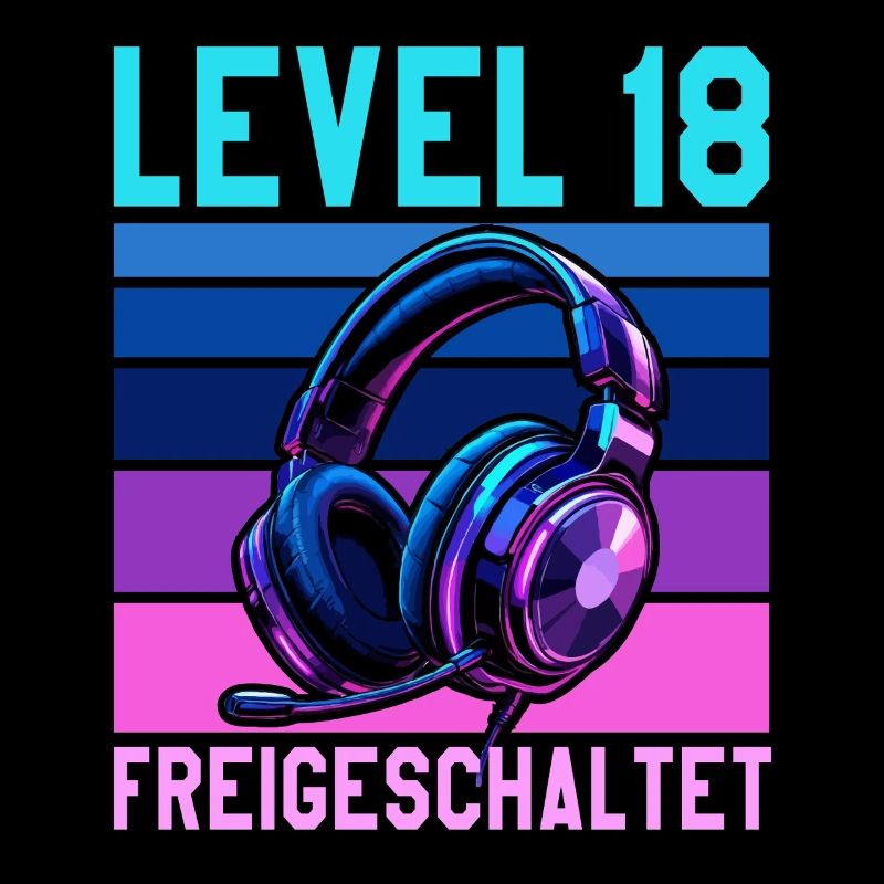 18. Geburtstag Junge Mädchen Gamer Level 18
