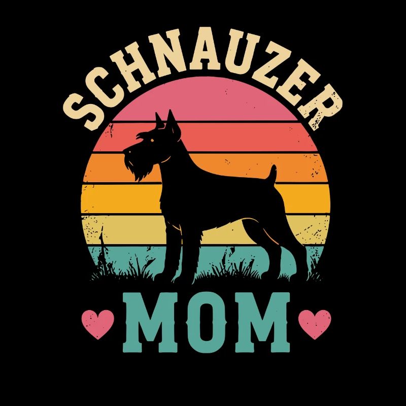 Schnauzer Mom Retro Sunset