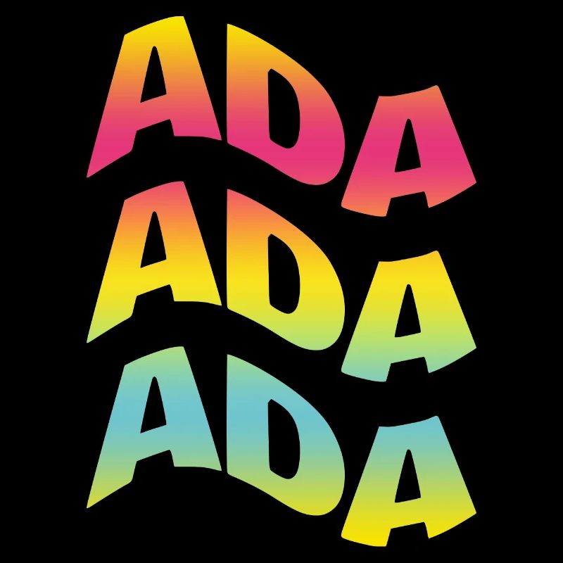 Ada t-shirt text wave effect t-shirt gift