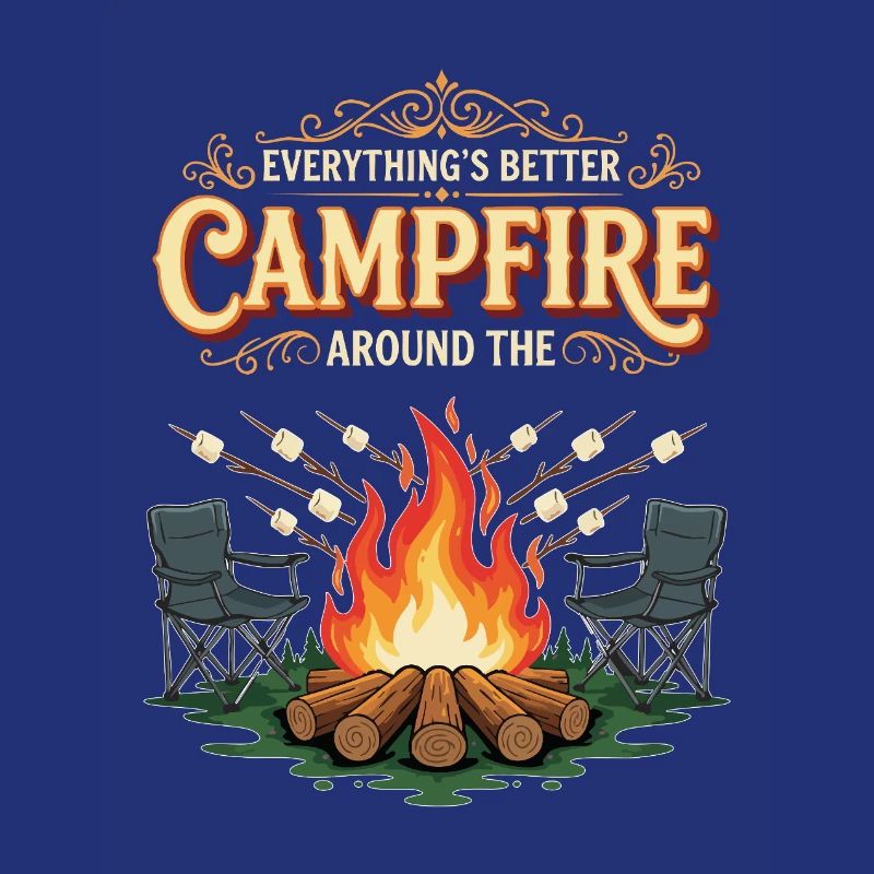 Campfire Marshmallow Everything's Better Campground