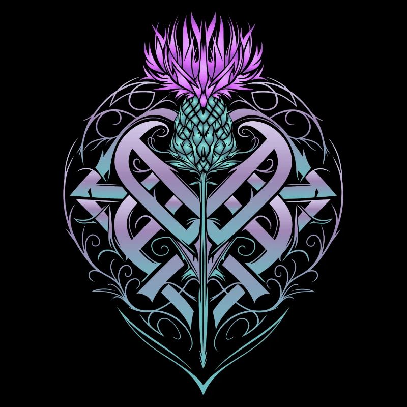 Distel Schild Celtic Knots Thistle Lover