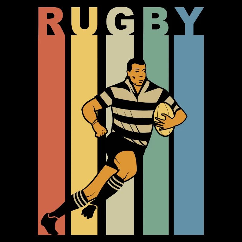 Retro-Rugby-Rugby-Spieler