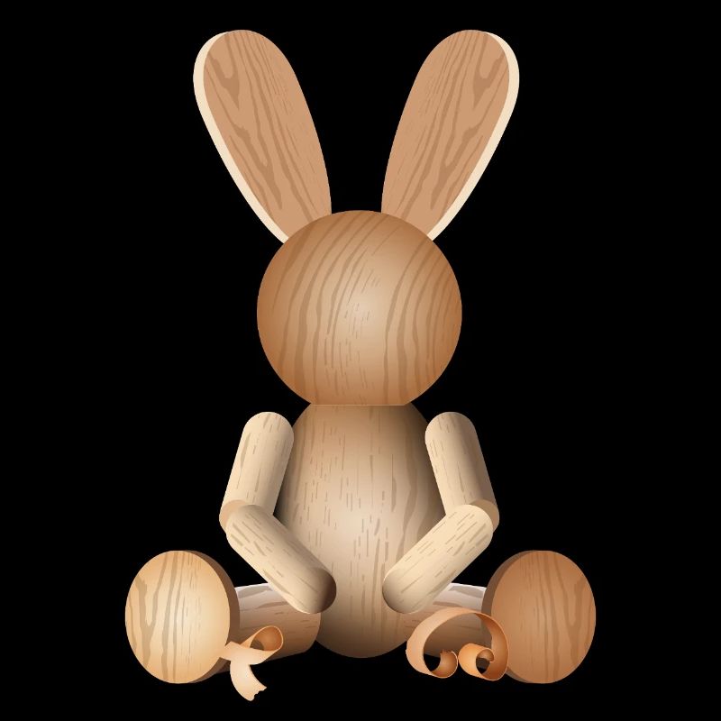 Illustrative wood look – charming rabbit figure
