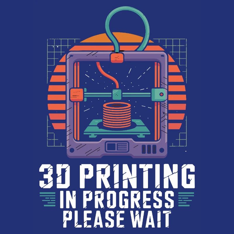 3D Printing In Progress Please Wait Lustiger 3D