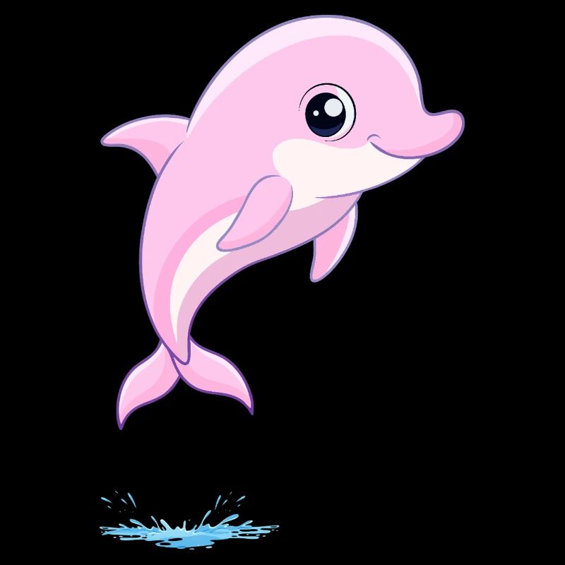 Bébé dauphin rose sautant hors de l'eau