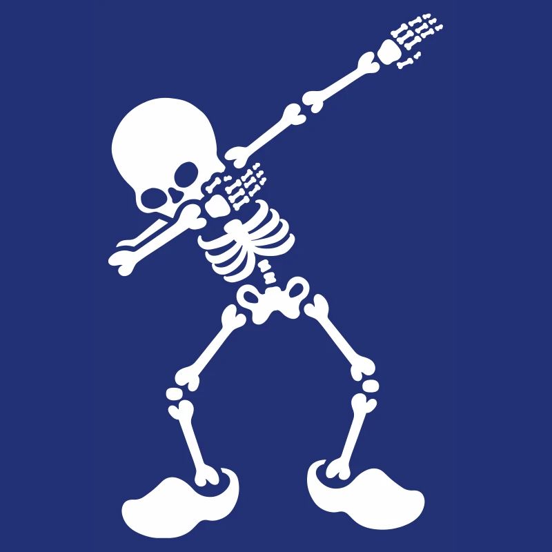 Dab dabbende skeleton dutch clogs holland