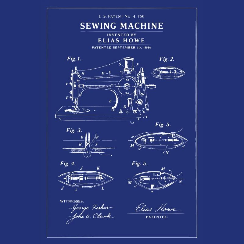Blueprint Sewing machine Patent