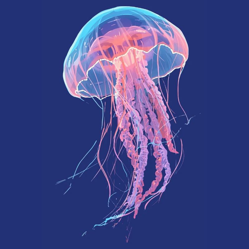 Rainbow Neon Jellyfish