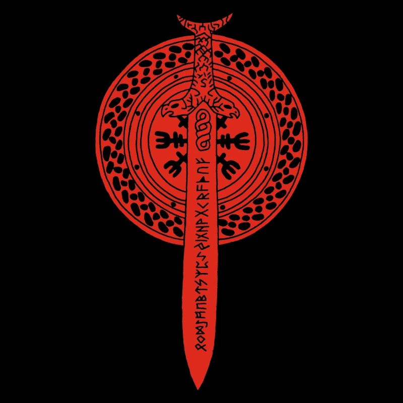 épée et bouclier viking (rouge)