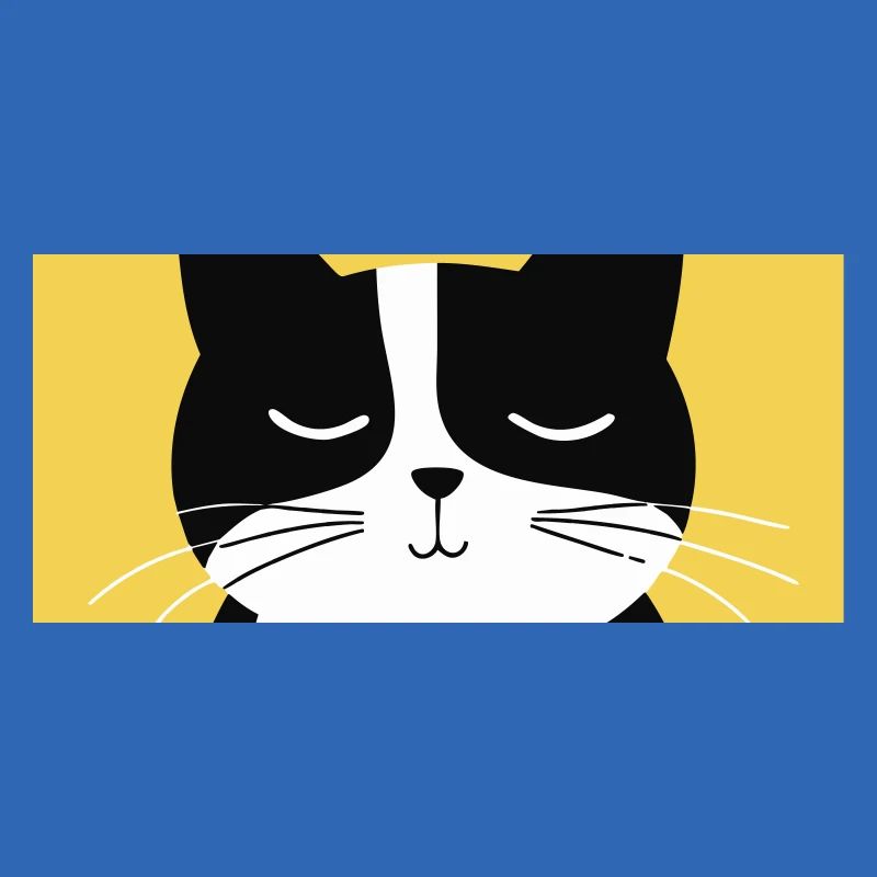 Chat noir et blanc minimaliste